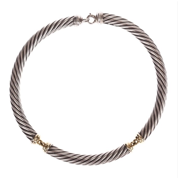 David Yurman gorgeous two tone classic choker. - Picture 1 of 8